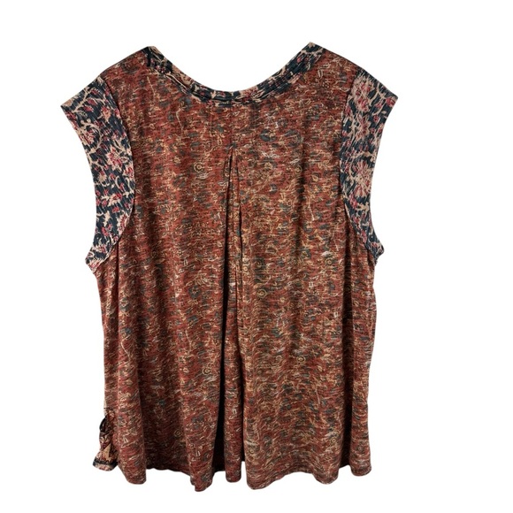 Free People High Tide Dual Print High/Low T shirt size Large - Picture 7 of 10